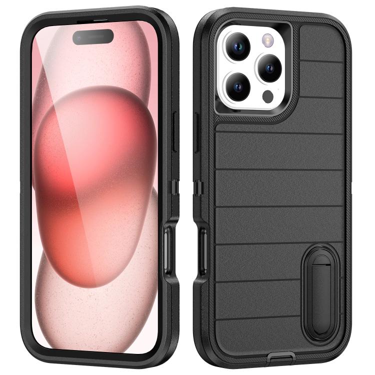 Defender Gen2 Rugged PC + Silicone Phone Case with Holder, For iPhone 16 Pro Max, For iPhone 16 Pro, For iPhone 16 Plus