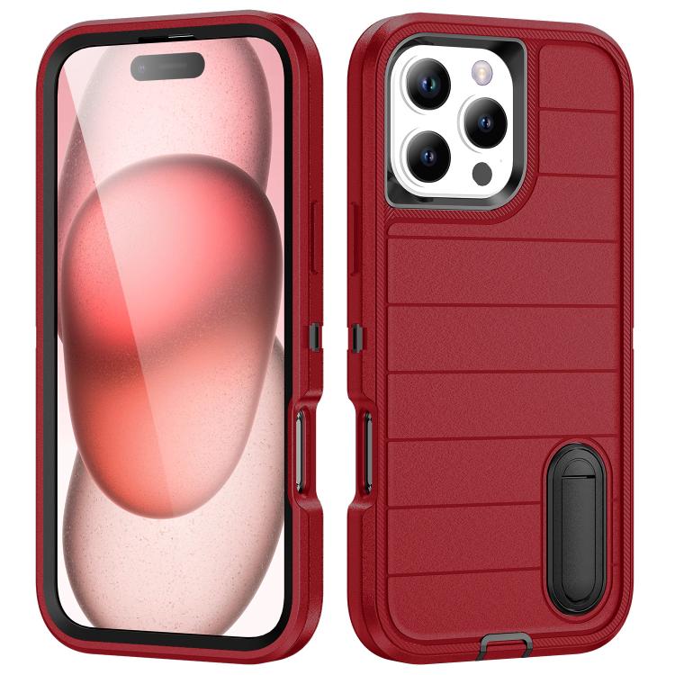 Defender Gen2 Rugged PC + Silicone Phone Case with Holder, For iPhone 16 Pro Max, For iPhone 16 Pro, For iPhone 16 Plus