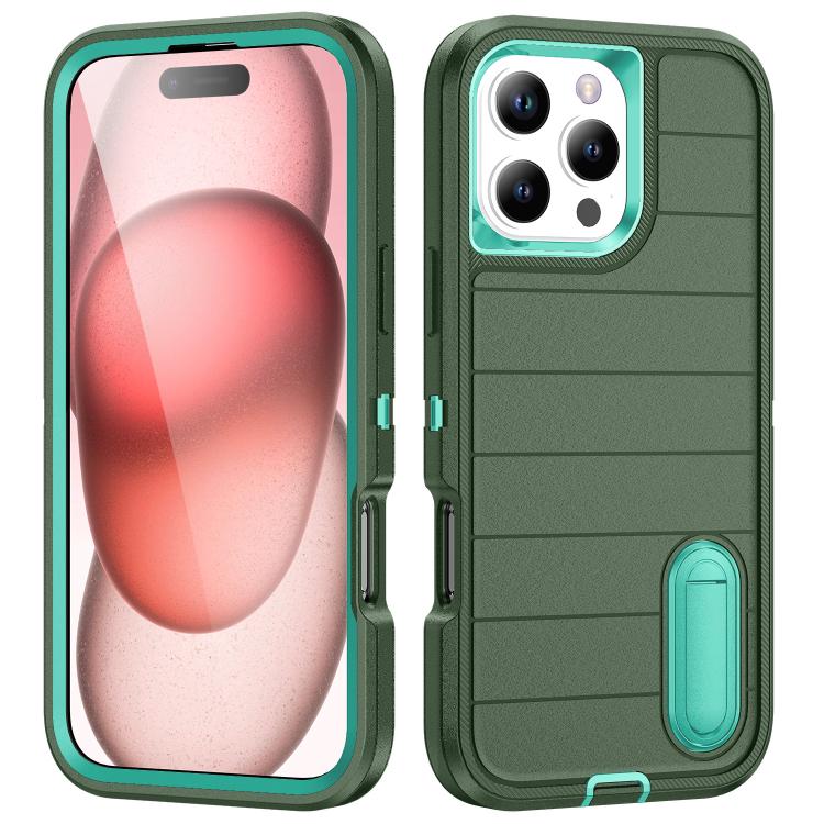 Defender Gen2 Rugged PC + Silicone Phone Case with Holder, For iPhone 16 Pro Max, For iPhone 16 Pro, For iPhone 16 Plus