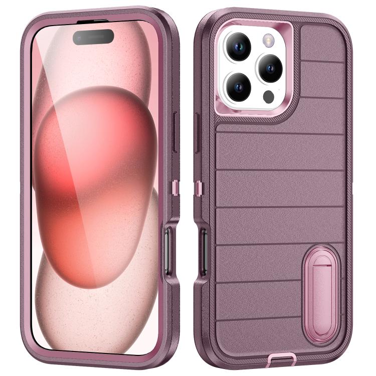 Defender Gen2 Rugged PC + Silicone Phone Case with Holder, For iPhone 16 Pro Max, For iPhone 16 Pro, For iPhone 16 Plus