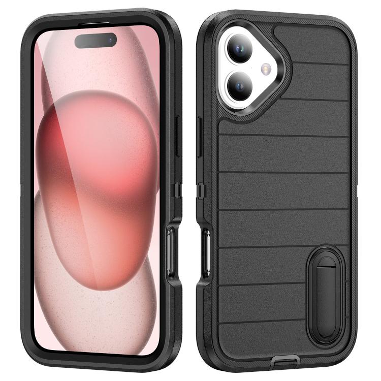 Defender Gen2 Rugged PC + Silicone Phone Case with Holder, For iPhone 16 Pro Max, For iPhone 16 Pro, For iPhone 16 Plus