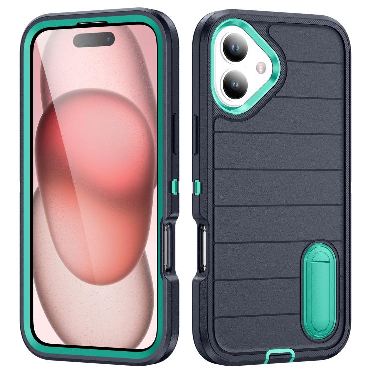 Defender Gen2 Rugged PC + Silicone Phone Case with Holder, For iPhone 16 Pro Max, For iPhone 16 Pro, For iPhone 16 Plus