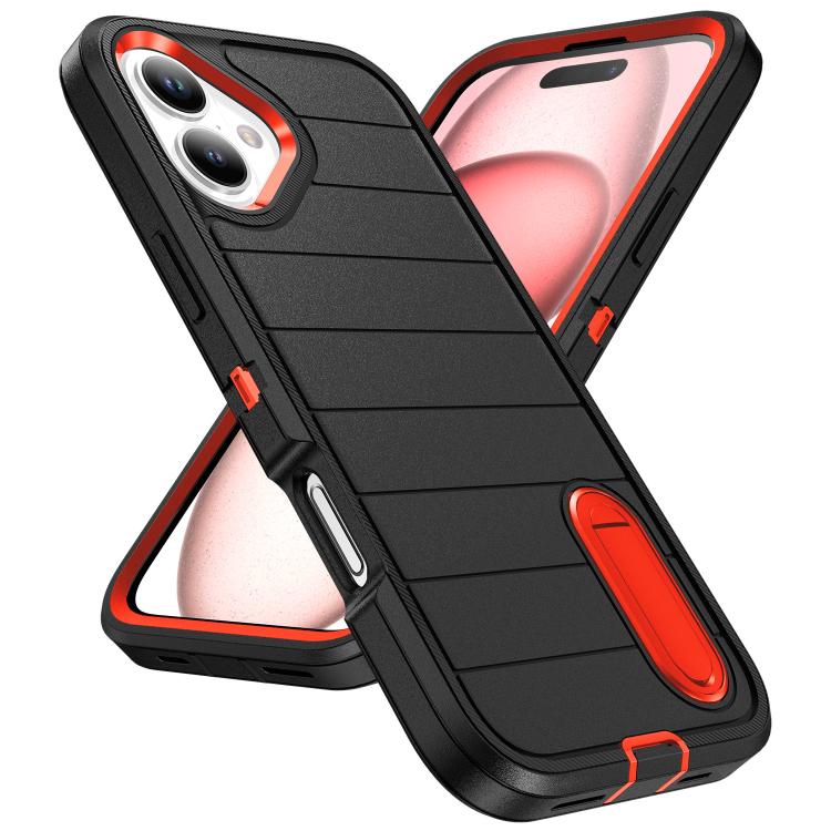 Defender Gen2 Rugged PC + Silicone Phone Case with Holder, For iPhone 16