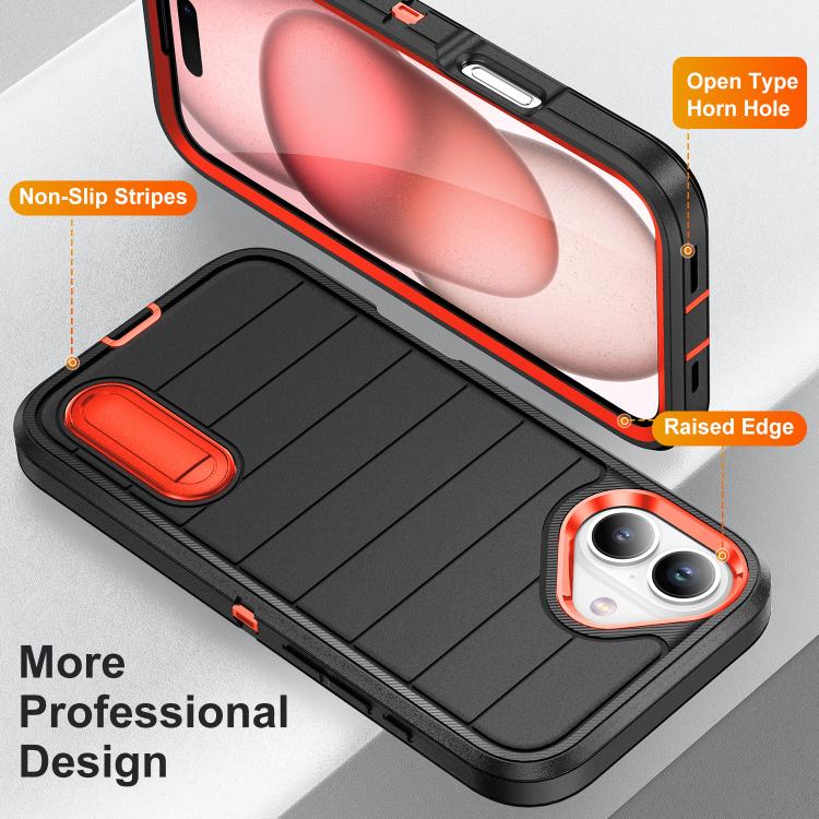 Defender Gen2 Rugged PC + Silicone Phone Case with Holder, For iPhone 16