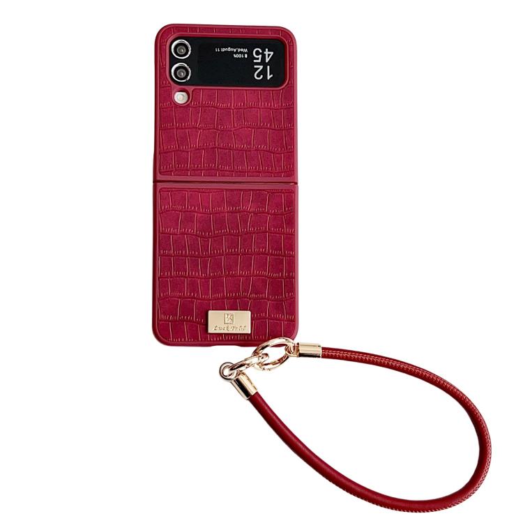 Crocodile Texture TPU Phone Case With Strap