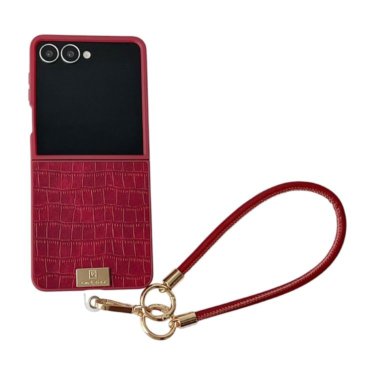 Crocodile Texture TPU Phone Case With Strap