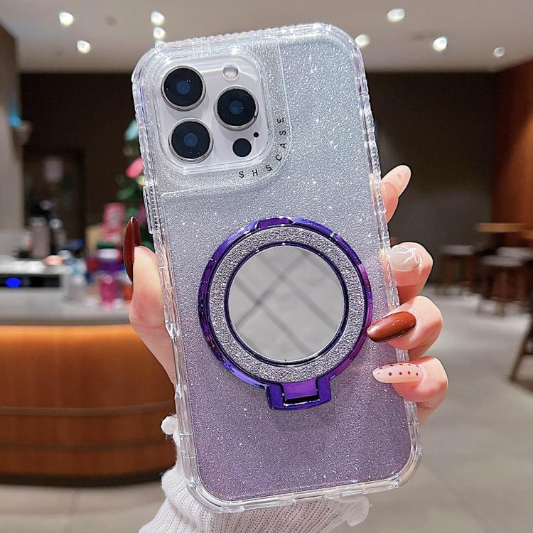 Mirror Holder Glitterr MagSafe Phone Case, For iPhone 15 Pro Max, For iPhone 15 Pro, For iPhone 15 Plus, For iPhone 15