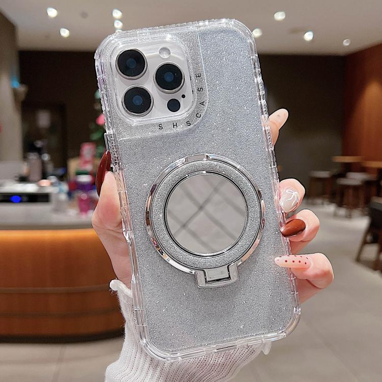 Mirror Holder Glitterr MagSafe Phone Case, For iPhone 15 Pro Max, For iPhone 15 Pro, For iPhone 15 Plus, For iPhone 15