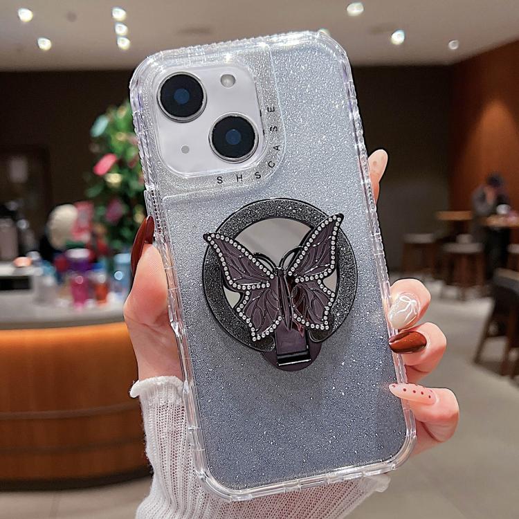 Mirror Butterfly Holder Glitterr MagSafe Phone Case, For iPhone 13 Pro Max, For iPhone 13 Pro, For iPhone 13, For iPhone 12