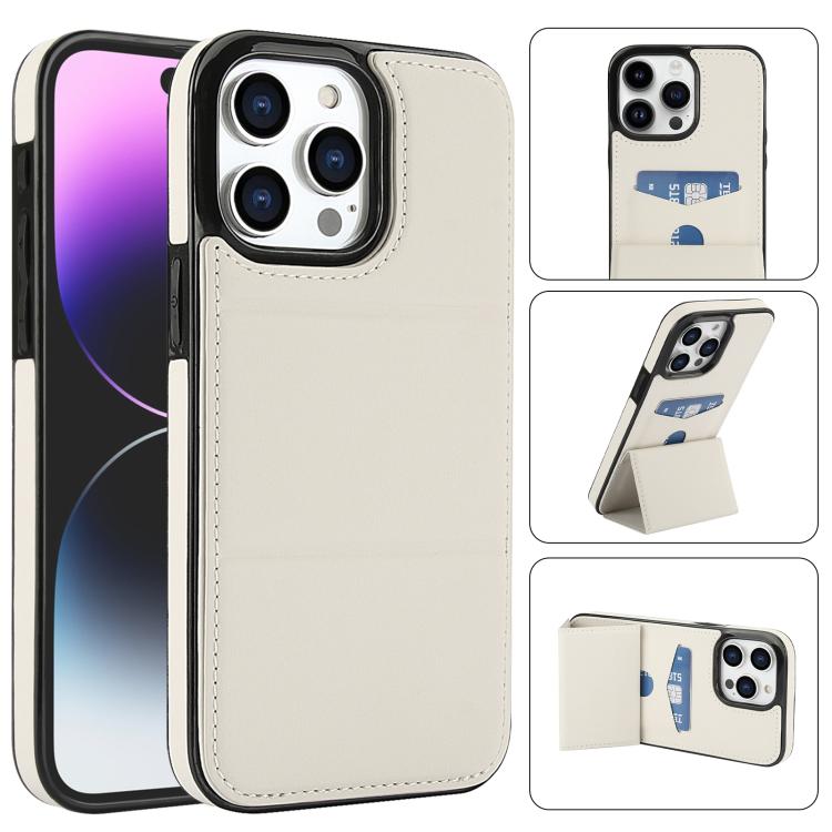 Tri-fold Holder Leather Phone Case with Card Slot, For iPhone 15 Pro Max, For iPhone 15 Pro, For iPhone 15 Plus, For iPhone 15
