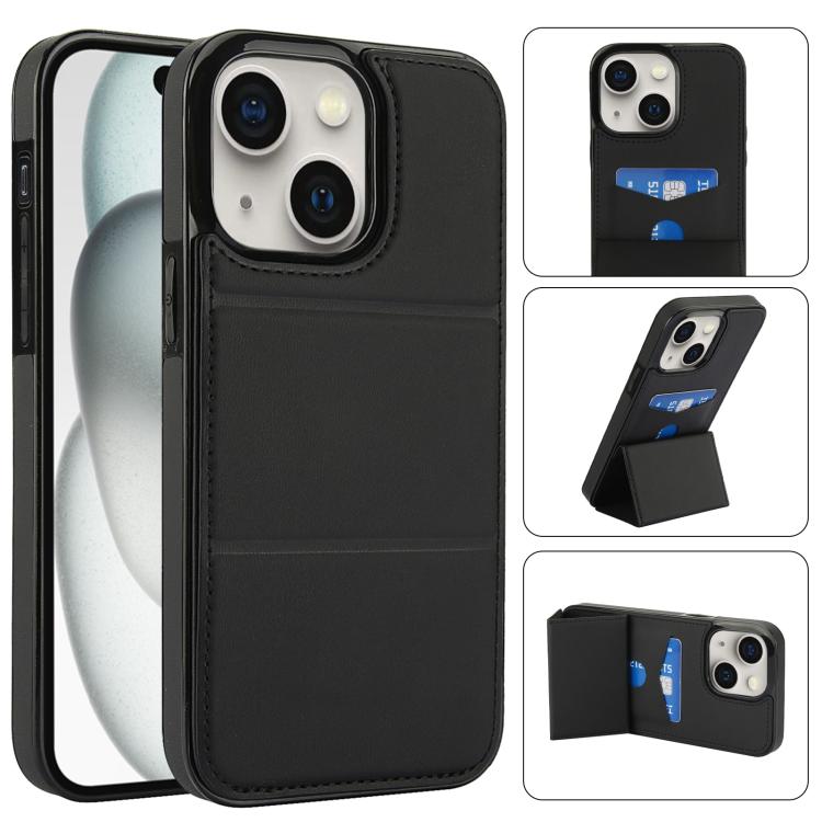 Tri-fold Holder Leather Phone Case with Card Slot, For iPhone 15 Pro Max, For iPhone 15 Pro, For iPhone 15 Plus, For iPhone 15