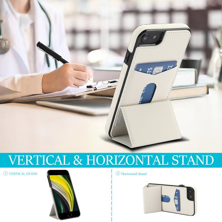 Tri-fold Holder Leather Phone Case with Card Slot, For iPhone SE 2022 / SE 2020 / 7 / 8, For iPhone 13 Pro Max, For iPhone 13 Pro, For iPhone 13