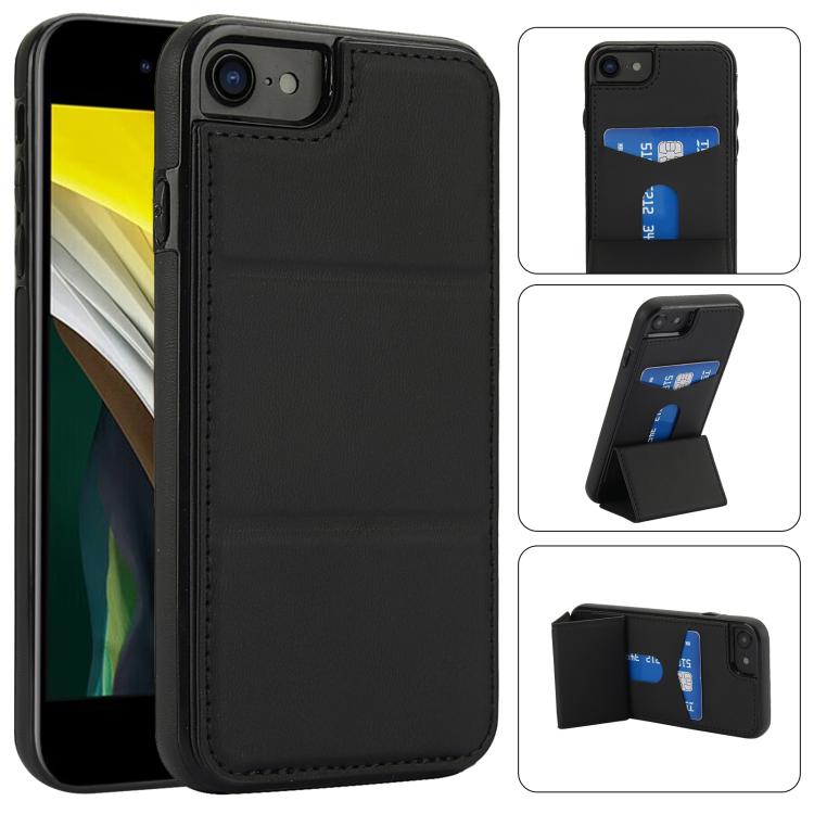Tri-fold Holder Leather Phone Case with Card Slot, For iPhone SE 2022 / SE 2020 / 7 / 8, For iPhone 13 Pro Max, For iPhone 13 Pro, For iPhone 13