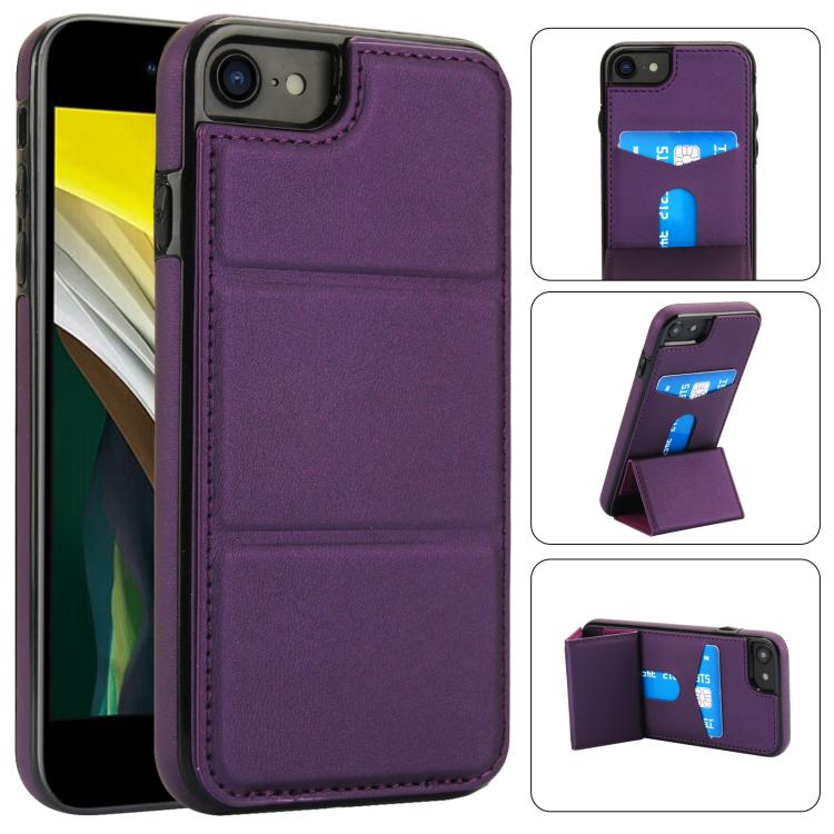 Tri-fold Holder Leather Phone Case with Card Slot, For iPhone SE 2022 / SE 2020 / 7 / 8, For iPhone 13 Pro Max, For iPhone 13 Pro, For iPhone 13
