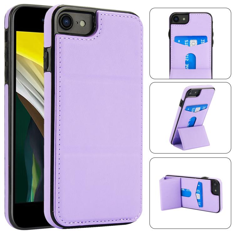 Tri-fold Holder Leather Phone Case with Card Slot, For iPhone SE 2022 / SE 2020 / 7 / 8, For iPhone 13 Pro Max, For iPhone 13 Pro, For iPhone 13