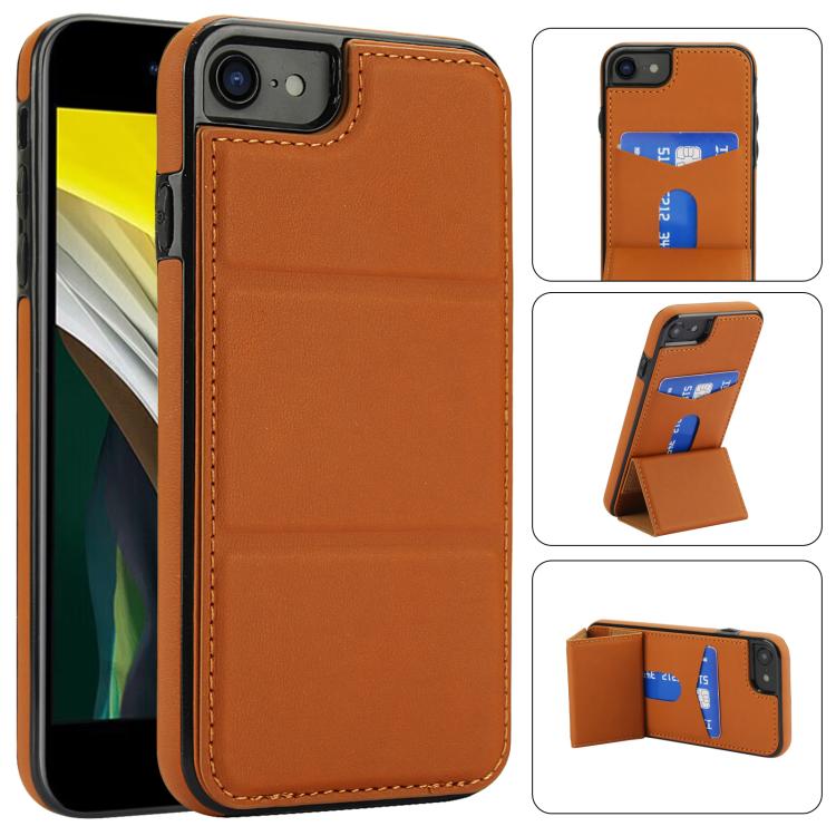Tri-fold Holder Leather Phone Case with Card Slot, For iPhone SE 2022 / SE 2020 / 7 / 8, For iPhone 13 Pro Max, For iPhone 13 Pro, For iPhone 13
