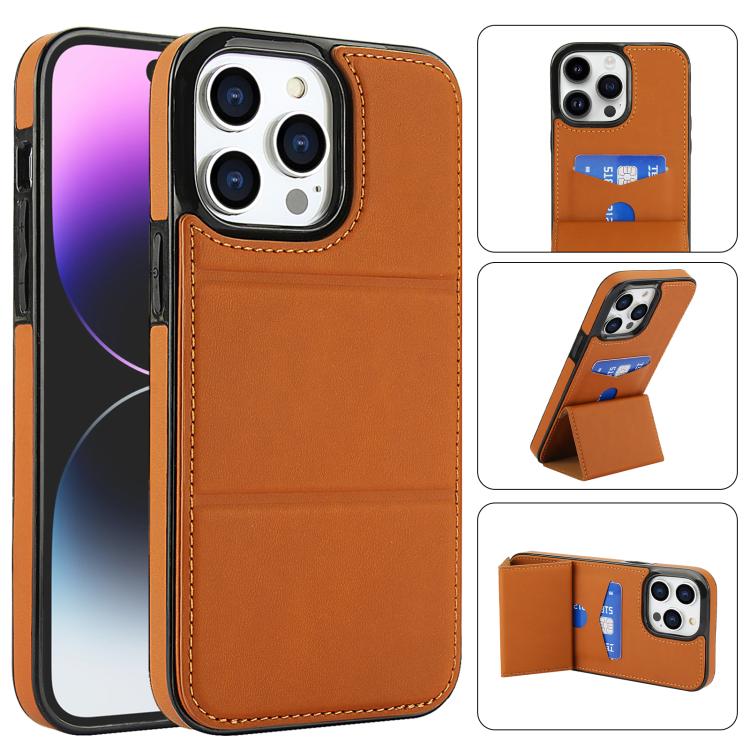 Tri-fold Holder Leather Phone Case with Card Slot, For iPhone SE 2022 / SE 2020 / 7 / 8, For iPhone 13 Pro Max, For iPhone 13 Pro, For iPhone 13