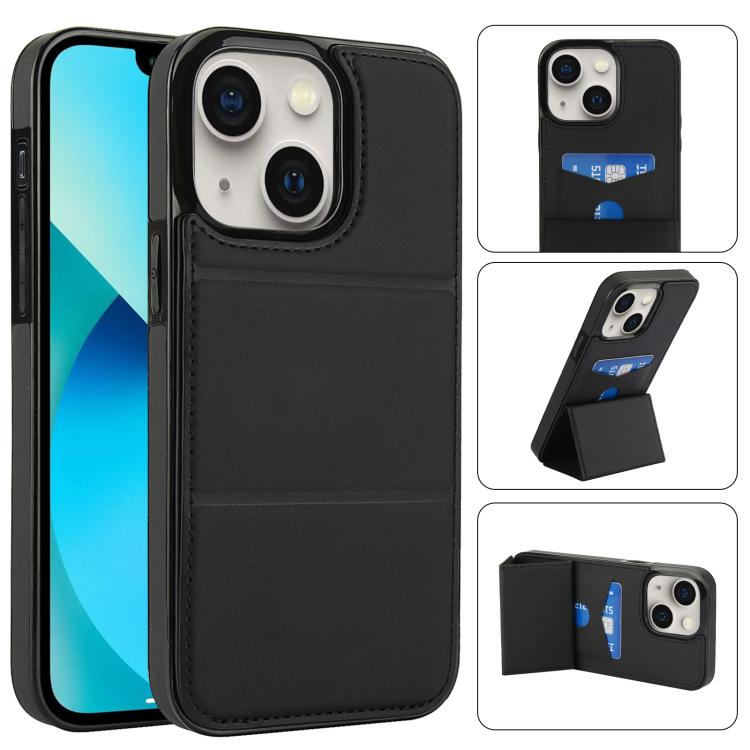Tri-fold Holder Leather Phone Case with Card Slot, For iPhone SE 2022 / SE 2020 / 7 / 8, For iPhone 13 Pro Max, For iPhone 13 Pro, For iPhone 13