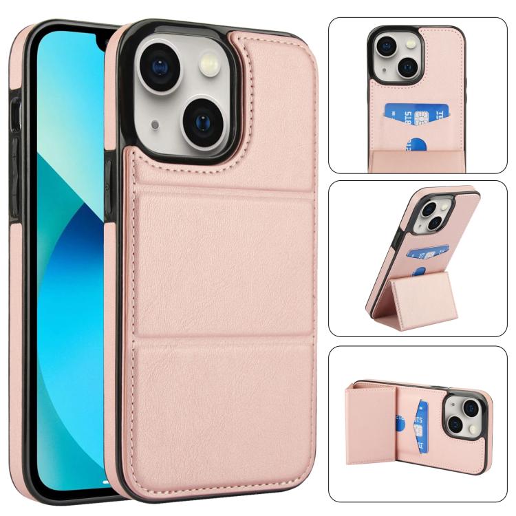 Tri-fold Holder Leather Phone Case with Card Slot, For iPhone SE 2022 / SE 2020 / 7 / 8, For iPhone 13 Pro Max, For iPhone 13 Pro, For iPhone 13