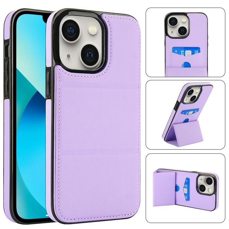 Tri-fold Holder Leather Phone Case with Card Slot, For iPhone SE 2022 / SE 2020 / 7 / 8, For iPhone 13 Pro Max, For iPhone 13 Pro, For iPhone 13