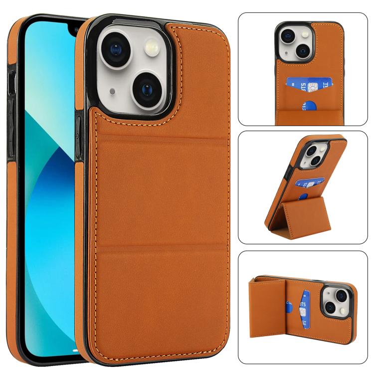 Tri-fold Holder Leather Phone Case with Card Slot, For iPhone SE 2022 / SE 2020 / 7 / 8, For iPhone 13 Pro Max, For iPhone 13 Pro, For iPhone 13