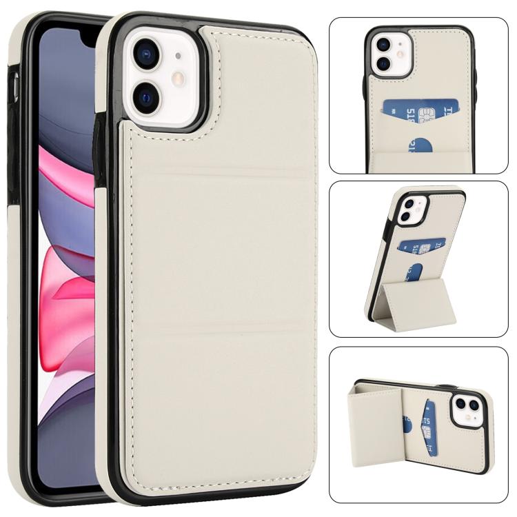 Tri-fold Holder Leather Phone Case with Card Slot, For iPhone 12 mini, For iPhone 11 Pro Max, For iPhone 11, For iPhone 11 Pro