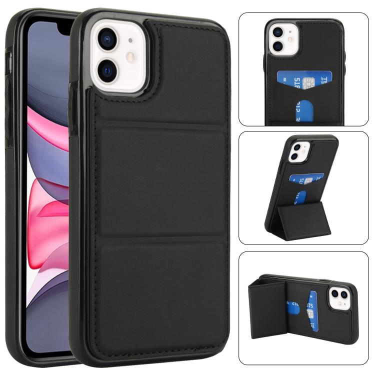 Tri-fold Holder Leather Phone Case with Card Slot, For iPhone 12 mini, For iPhone 11 Pro Max, For iPhone 11, For iPhone 11 Pro