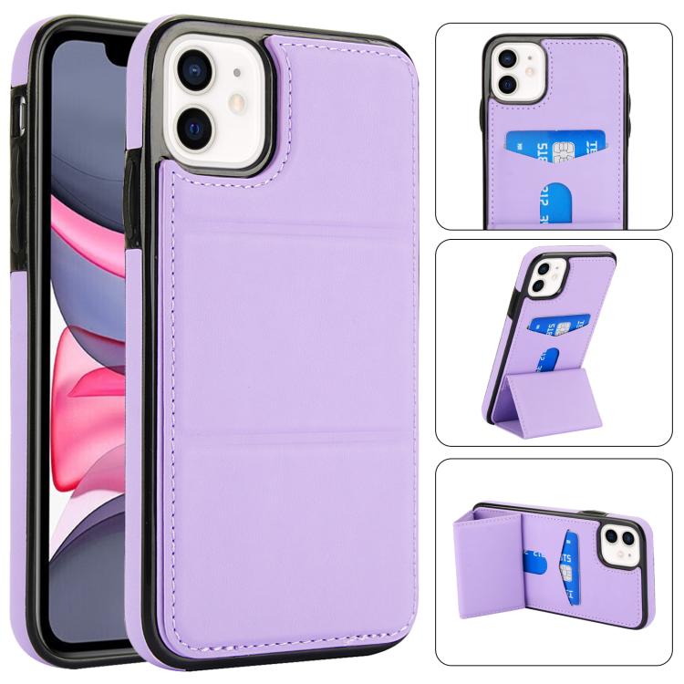 Tri-fold Holder Leather Phone Case with Card Slot, For iPhone 12 mini, For iPhone 11 Pro Max, For iPhone 11, For iPhone 11 Pro