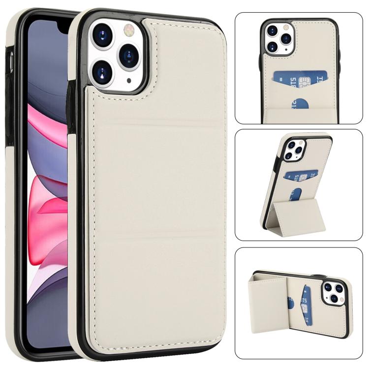 Tri-fold Holder Leather Phone Case with Card Slot, For iPhone 12 mini, For iPhone 11 Pro Max, For iPhone 11, For iPhone 11 Pro