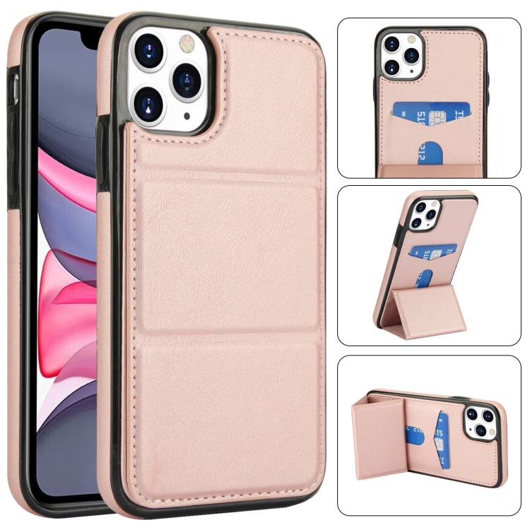 Tri-fold Holder Leather Phone Case with Card Slot, For iPhone 12 mini, For iPhone 11 Pro Max, For iPhone 11, For iPhone 11 Pro