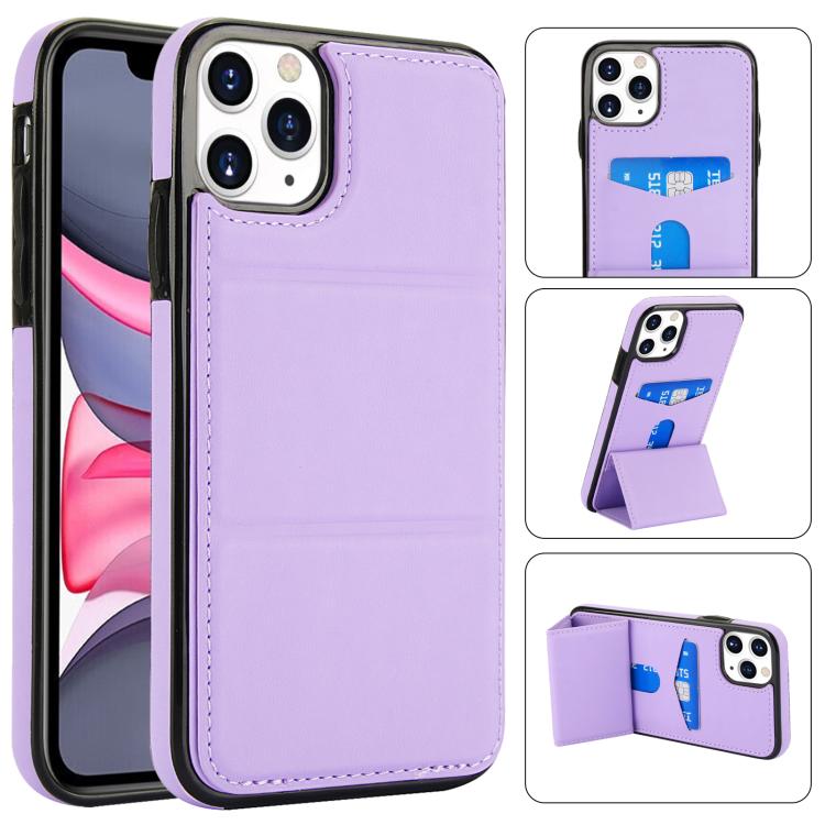 Tri-fold Holder Leather Phone Case with Card Slot, For iPhone 12 mini, For iPhone 11 Pro Max, For iPhone 11, For iPhone 11 Pro
