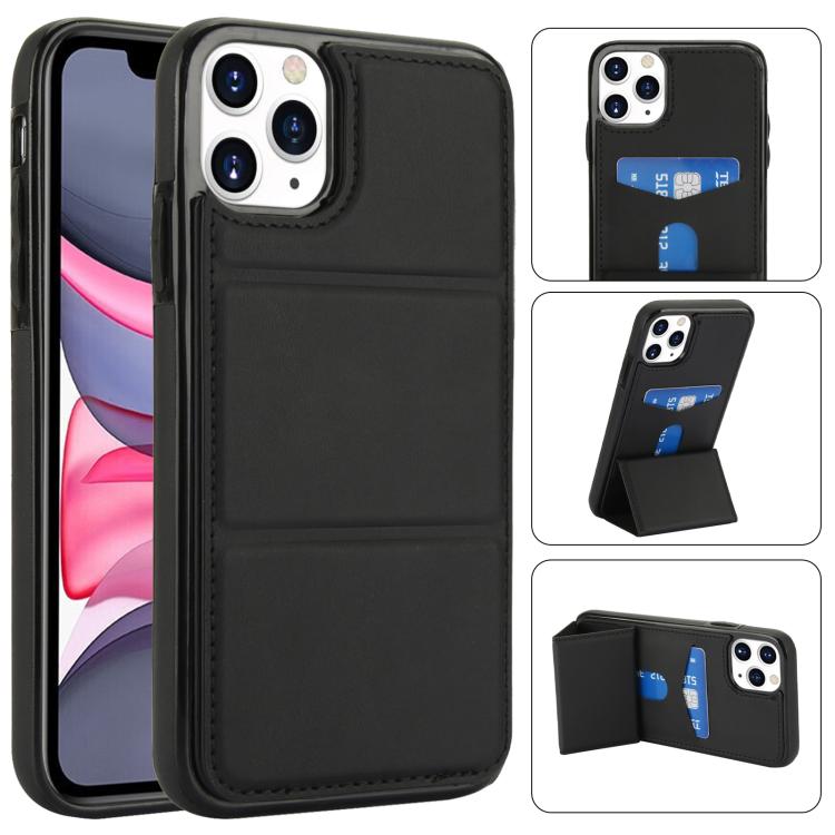 Tri-fold Holder Leather Phone Case with Card Slot, For iPhone 12 mini, For iPhone 11 Pro Max, For iPhone 11, For iPhone 11 Pro