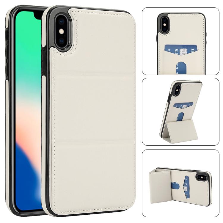 Tri-fold Holder Leather Phone Case with Card Slot, For iPhone XS / X, For iPhone XR, For iPhone XS Max, For iPhone 8 Plus / 7 Plus