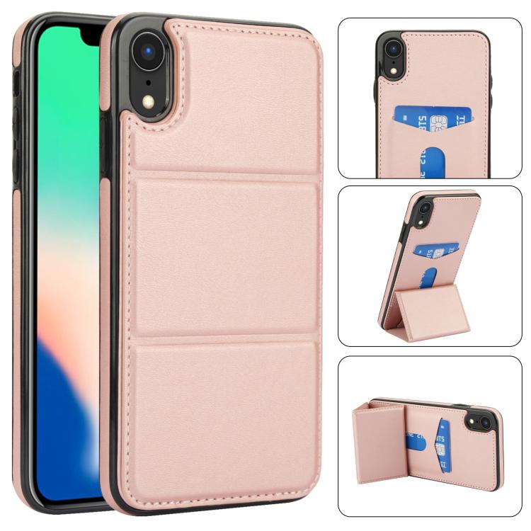 Tri-fold Holder Leather Phone Case with Card Slot, For iPhone XS / X, For iPhone XR, For iPhone XS Max, For iPhone 8 Plus / 7 Plus