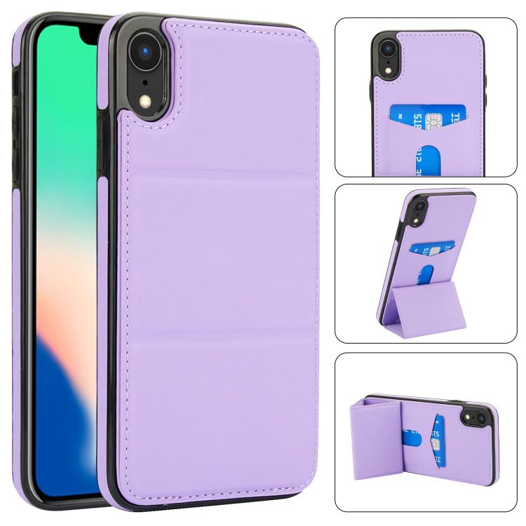 Tri-fold Holder Leather Phone Case with Card Slot, For iPhone XS / X, For iPhone XR, For iPhone XS Max, For iPhone 8 Plus / 7 Plus