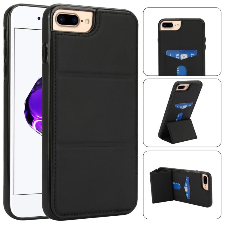 Tri-fold Holder Leather Phone Case with Card Slot, For iPhone XS / X, For iPhone XR, For iPhone XS Max, For iPhone 8 Plus / 7 Plus