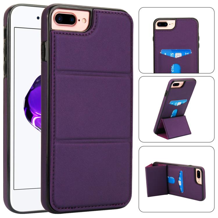 Tri-fold Holder Leather Phone Case with Card Slot, For iPhone XS / X, For iPhone XR, For iPhone XS Max, For iPhone 8 Plus / 7 Plus