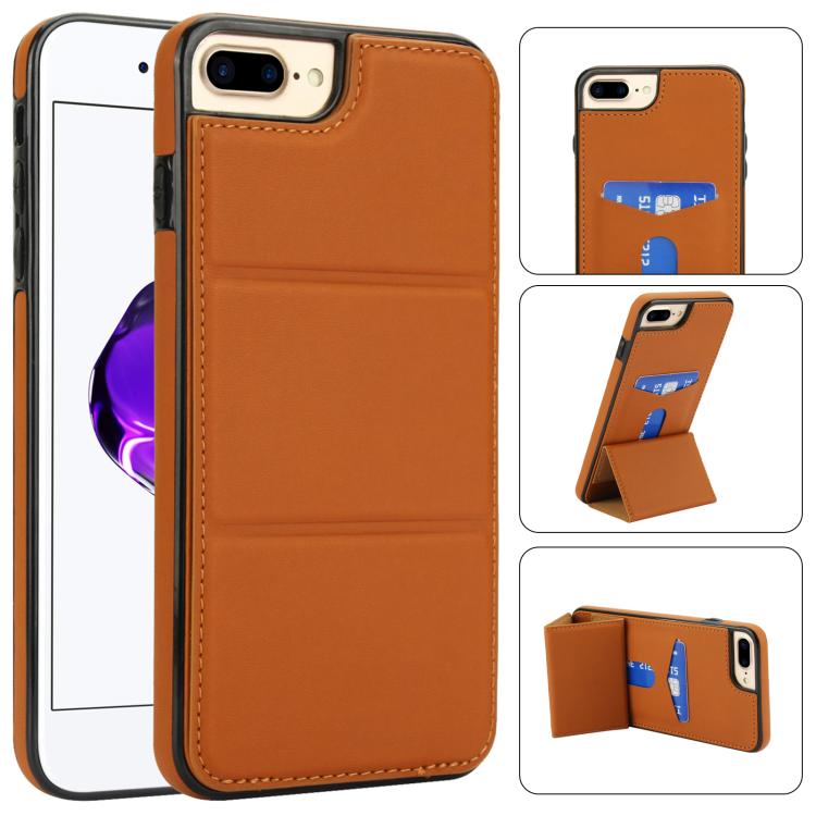 Tri-fold Holder Leather Phone Case with Card Slot, For iPhone XS / X, For iPhone XR, For iPhone XS Max, For iPhone 8 Plus / 7 Plus
