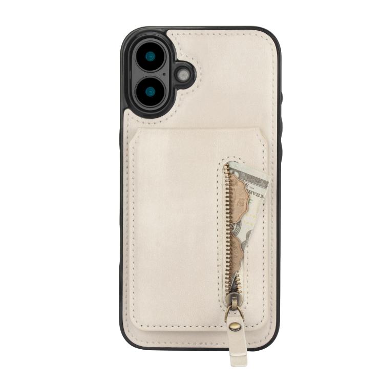 Zipper Wallet Split MagSafe Leather Back Phone Case, For iPhone 16 Plus, For iPhone 16, For iPhone 15 Pro Max