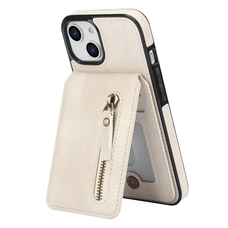 Zipper Wallet Split MagSafe Leather Back Phone Case, For iPhone 14 Plus, For iPhone 14, For iPhone 14 Pro