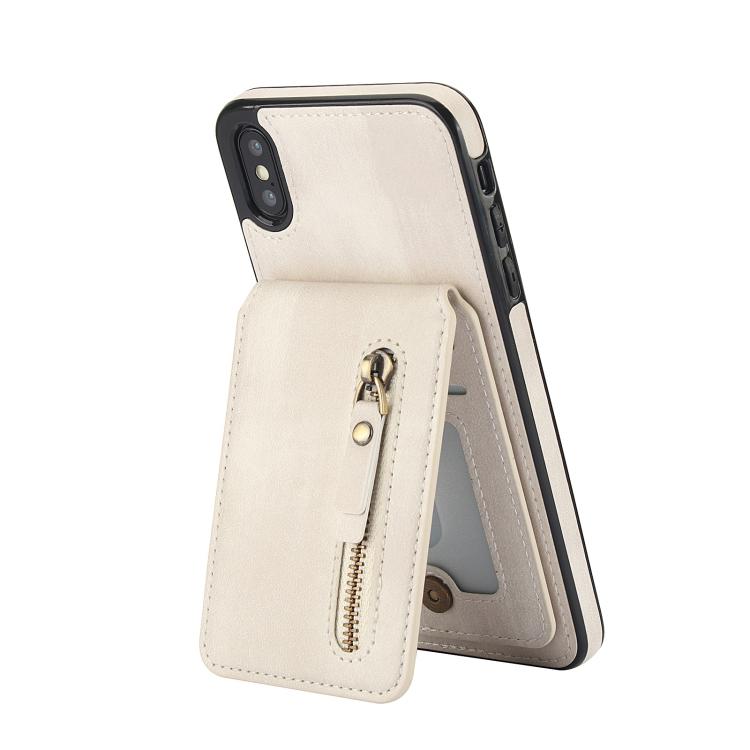 Zipper Wallet Split MagSafe Leather Back Phone Case, For iPhone X / XS, For iPhone XR, For iPhone XS Max
