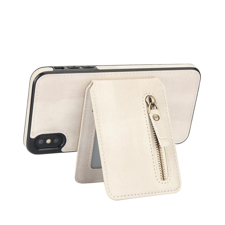 Zipper Wallet Split MagSafe Leather Back Phone Case, For iPhone X / XS, For iPhone XR, For iPhone XS Max