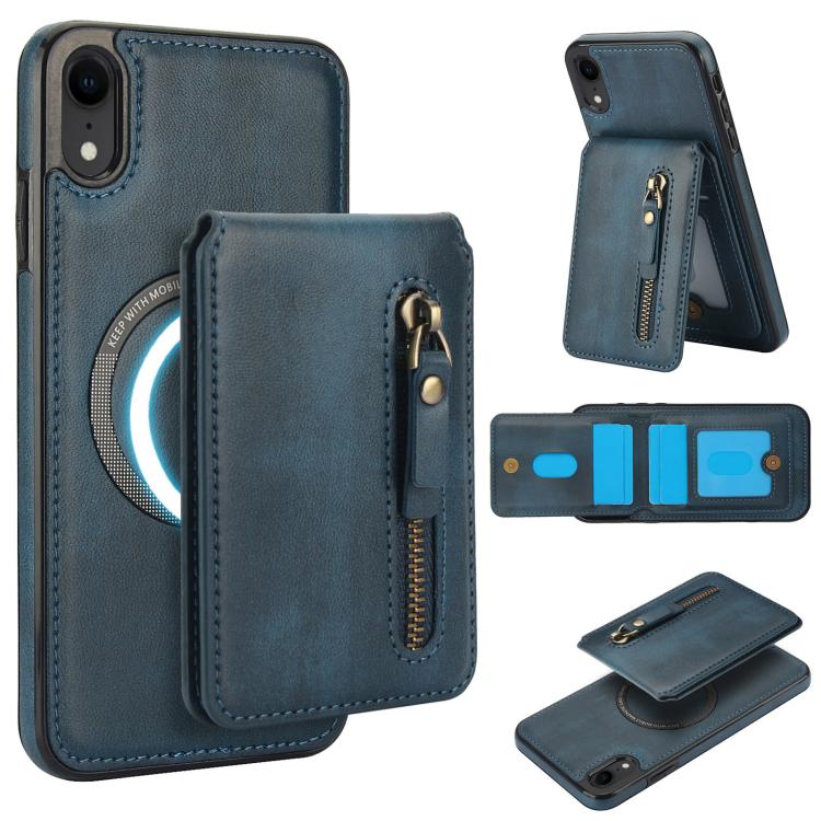 Zipper Wallet Split MagSafe Leather Back Phone Case, For iPhone X / XS, For iPhone XR, For iPhone XS Max