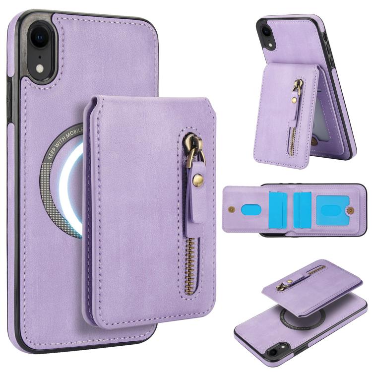 Zipper Wallet Split MagSafe Leather Back Phone Case, For iPhone X / XS, For iPhone XR, For iPhone XS Max