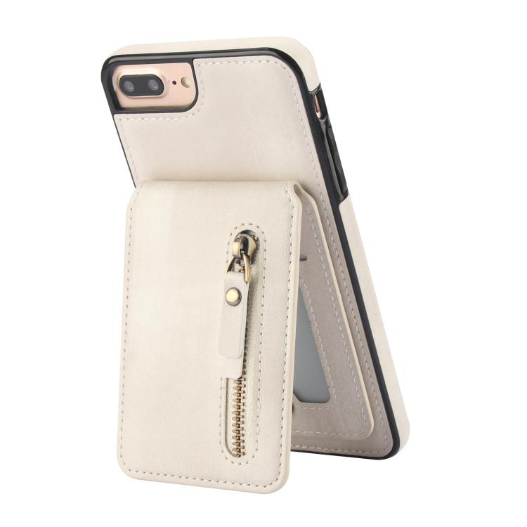 Zipper Wallet Split MagSafe Leather Back Phone Case, For iPhone 7 Plus / 8 Plus