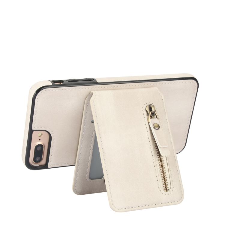 Zipper Wallet Split MagSafe Leather Back Phone Case, For iPhone 7 Plus / 8 Plus
