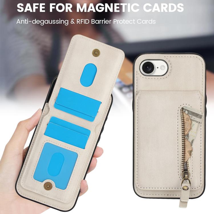 Zipper Wallet Split MagSafe Leather Back Phone Case, For iPhone 16e, For iPhone 16 Pro Max, For iPhone 16 Pro