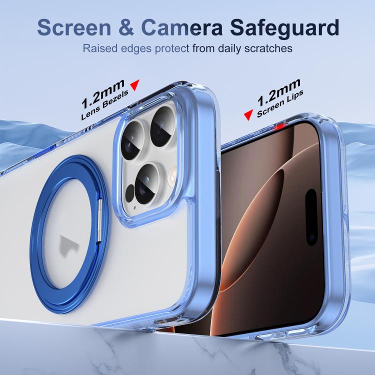 Translucent Frosted MagSafe Holder Phone Case with AI Button, For iPhone 16 Pro Max, For iPhone 16 Pro, For iPhone 16 Plus, For iPhone 16