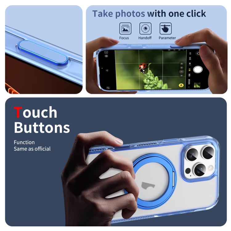 Translucent Frosted MagSafe Holder Phone Case with AI Button, For iPhone 16 Pro Max, For iPhone 16 Pro, For iPhone 16 Plus, For iPhone 16