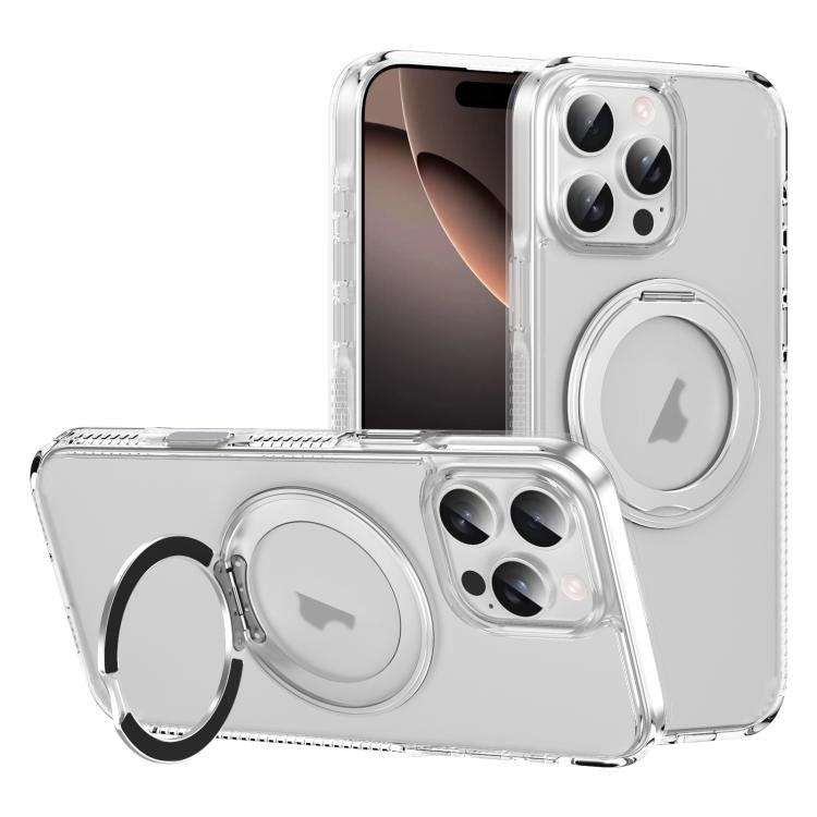 Translucent Frosted MagSafe Holder Phone Case with AI Button, For iPhone 16 Pro Max, For iPhone 16 Pro, For iPhone 16 Plus, For iPhone 16